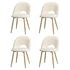 Oikiture 4PCS Dining Chairs Armchair Sherpa Golden White-Dining Chair-PEROZ Accessories