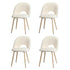 Oikiture 4PCS Dining Chairs Armchair Sherpa Wooden White-Dining Chair-PEROZ Accessories
