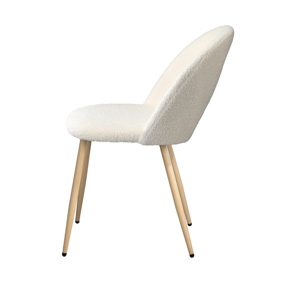 Oikiture 4PCS Dining Chairs Armchair Sherpa Wooden White-Dining Chair-PEROZ Accessories