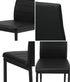 Oikiture 4PCS Dining Chairs High-Back Faux Leather Black-Dining Chair-PEROZ Accessories
