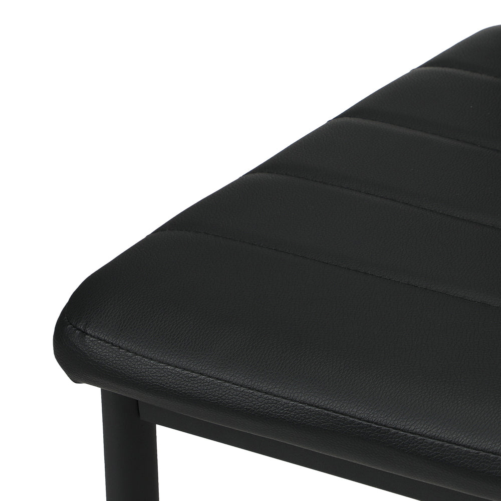 Oikiture 4PCS Dining Chairs High-Back Faux Leather Black-Dining Chair-PEROZ Accessories