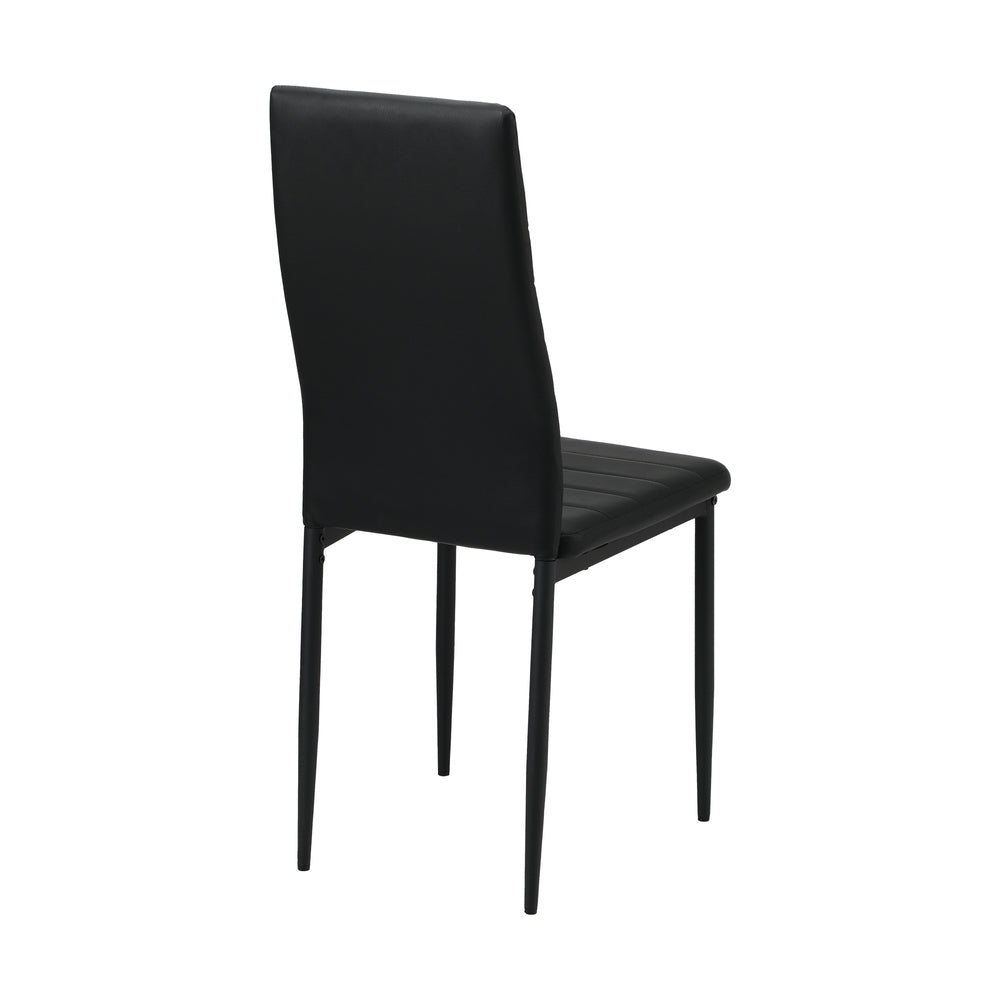 Oikiture 4PCS Dining Chairs High-Back Faux Leather Black-Dining Chair-PEROZ Accessories