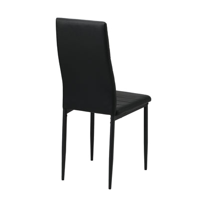 Oikiture 4PCS Dining Chairs High-Back Faux Leather Black-Dining Chair-PEROZ Accessories
