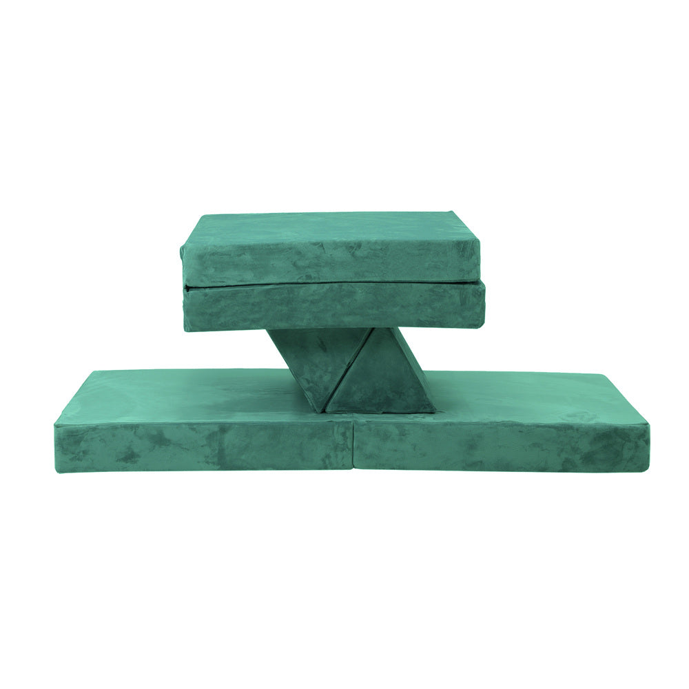 Oikiture 4Pcs Kids Play Couch Modular Lounge Cushion Green-Magic Couch-PEROZ Accessories