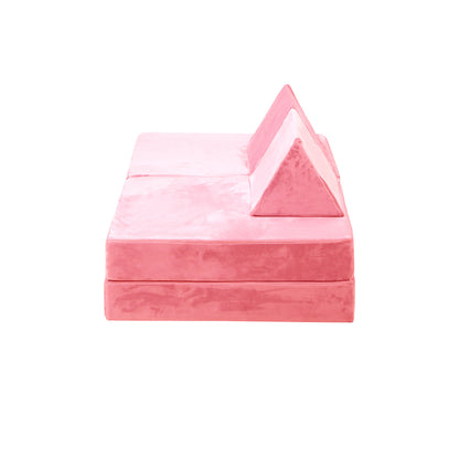 Oikiture 4Pcs Kids Play Couch Modular Lounge Cushion Pink-Magic Couch-PEROZ Accessories