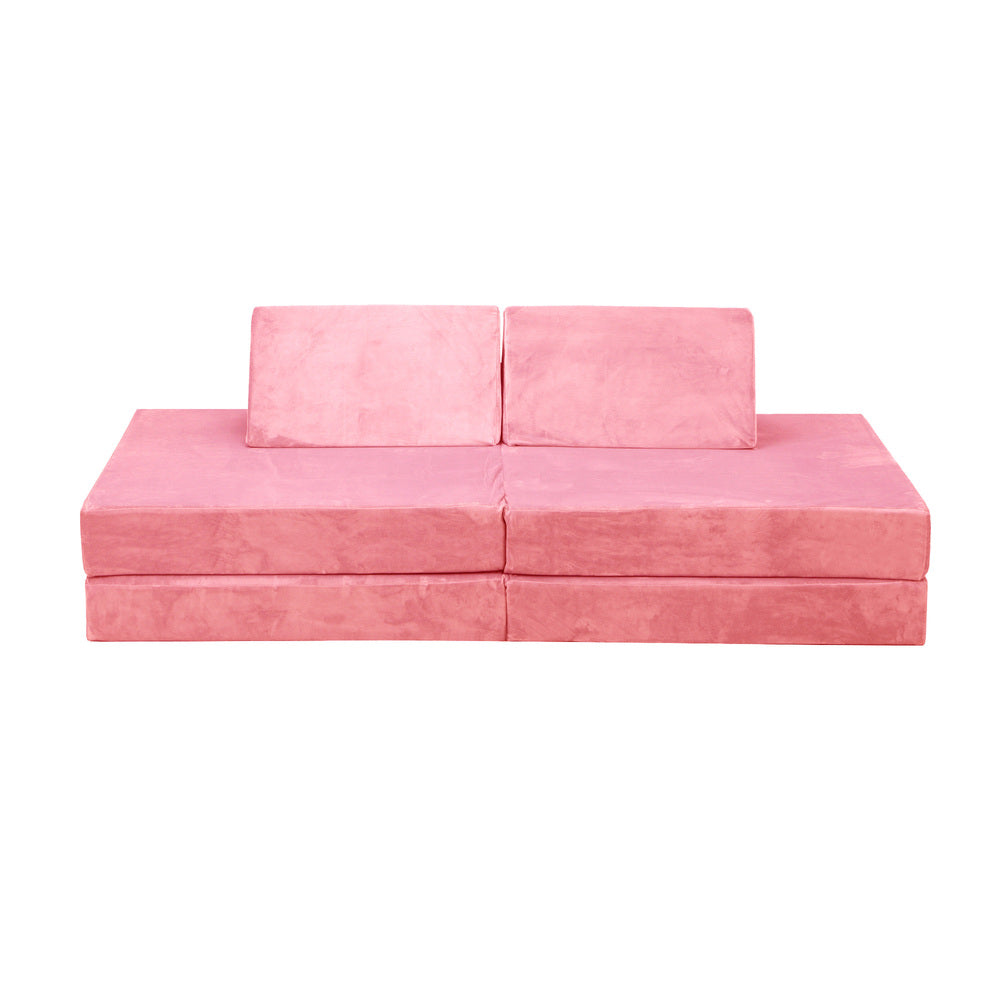 Oikiture 4Pcs Kids Play Couch Modular Lounge Cushion Pink-Magic Couch-PEROZ Accessories