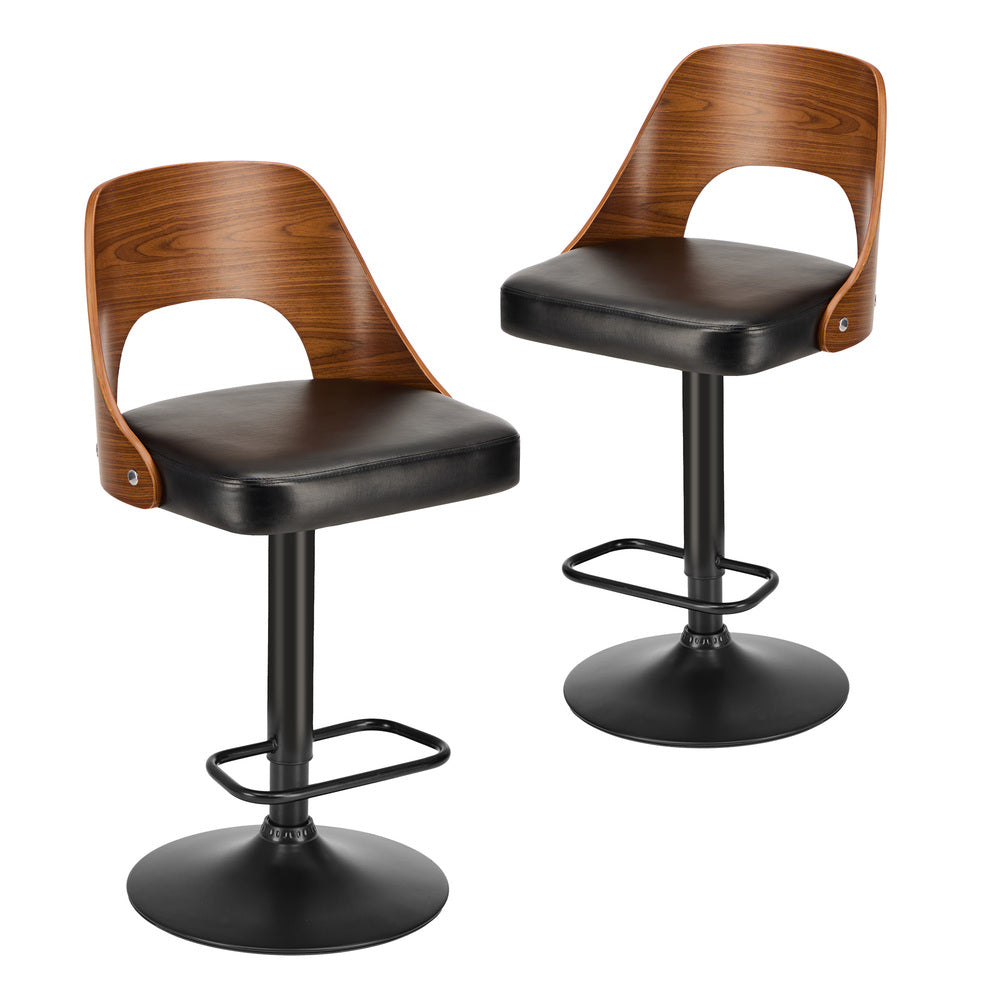 Oikiture 4X Bar Stool Gas Lift Kitchen Swivel Chair Leather LUKA-Bar Stool-PEROZ Accessories