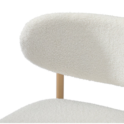 Oikiture 4x Bar Stools Boucle Fabric Natural White-Bar Stool-PEROZ Accessories