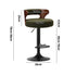 Oikiture 4x Bar Stools Gas Lift Swivel Chairs Wooden Boucle Green-Bar Stool-PEROZ Accessories