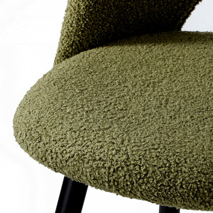 Oikiture 4x Bar Stools Kitchen Counter Stool Boucle Green HORN-Bar Stool-PEROZ Accessories