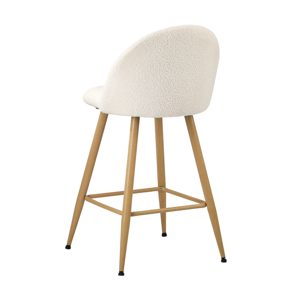 Oikiture 4x Bar Stools Kitchen Counter Stool Boucle Padded Stools-Bar Stool-PEROZ Accessories
