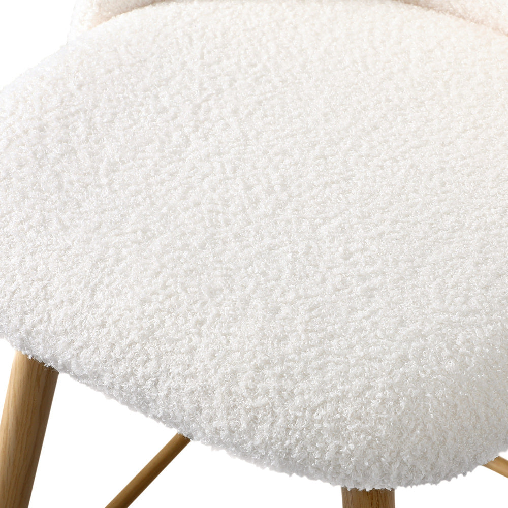 Oikiture 4x Bar Stools Kitchen Counter Stool Boucle Padded Stools-Bar Stool-PEROZ Accessories