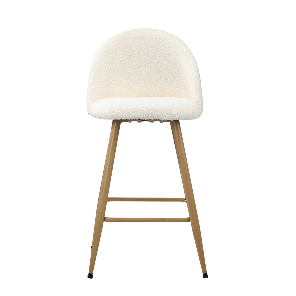 Oikiture 4x Bar Stools Kitchen Counter Stool Boucle Padded Stools-Bar Stool-PEROZ Accessories