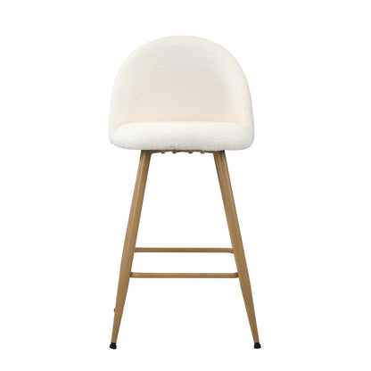 Oikiture 4x Bar Stools Kitchen Counter Stool Boucle Padded Stools-Bar Stool-PEROZ Accessories