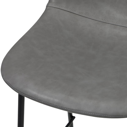 Oikiture 4x Bar Stools Kitchen Dining Chair PU Leather Grey-Bar Stool-PEROZ Accessories