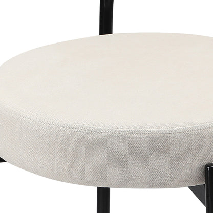 Oikiture 4x Bar Stools Polyester Linen Fabric Beige-Bar Stool-PEROZ Accessories