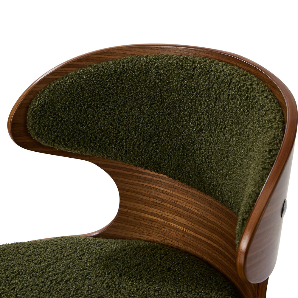 Oikiture 4x Bar Stools Swivel Kitchen Bar Chairs Gas Lift Boucle Green-Bar Stool-PEROZ Accessories