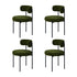 Oikiture 4x Dining Chair Round Boucle Seats Backrest Green-Dining Chair-PEROZ Accessories