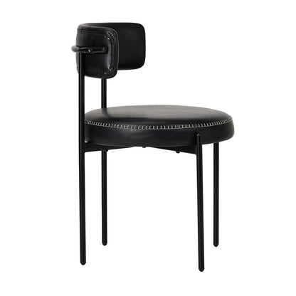 Oikiture 4x Dining Chair Round Leather Brown-Dining Chair-PEROZ Accessories