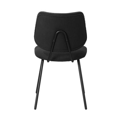 Oikiture 4x Dining Chair Vintage Retro Polyester Padded Dark Grey-Dining Chair-PEROZ Accessories
