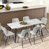 Oikiture 4x Dining Chair Vintage Retro Polyester Padded White-Dining Chair-PEROZ Accessories