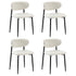 Oikiture 4x Dining Chairs Boucle Fabric Black & White-Dining Chair-PEROZ Accessories