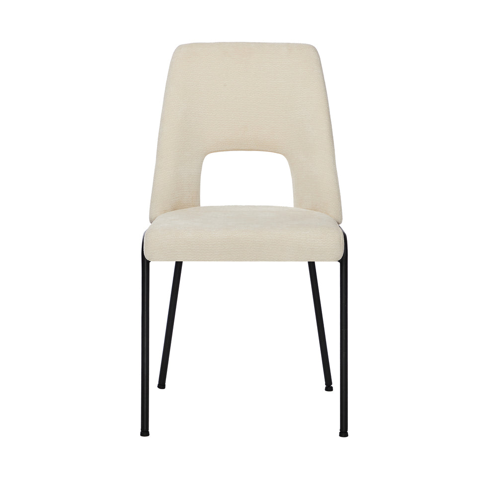 Oikiture 4x Dining Chairs Chenille Fabric Kitchen Side Chair Beige-Dining Chair-PEROZ Accessories