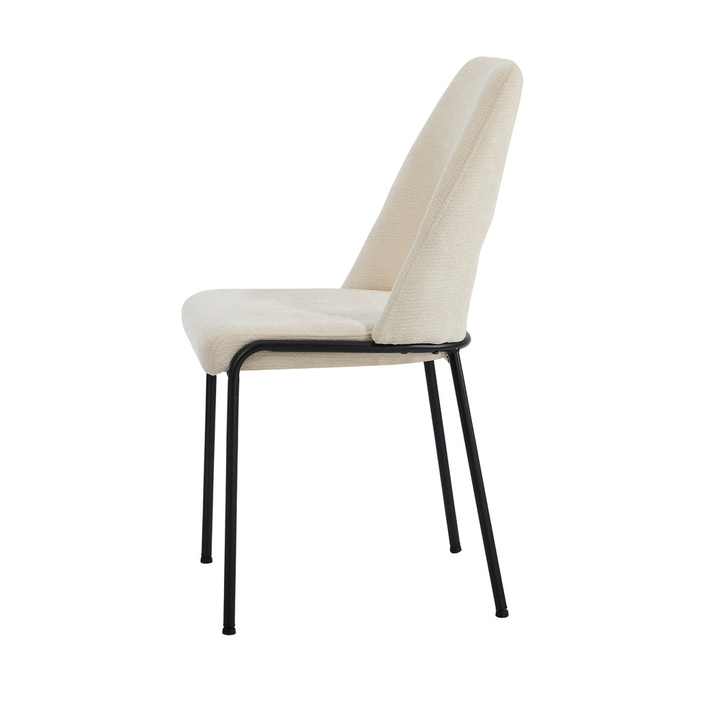 Oikiture 4x Dining Chairs Chenille Fabric Kitchen Side Chair Beige-Dining Chair-PEROZ Accessories