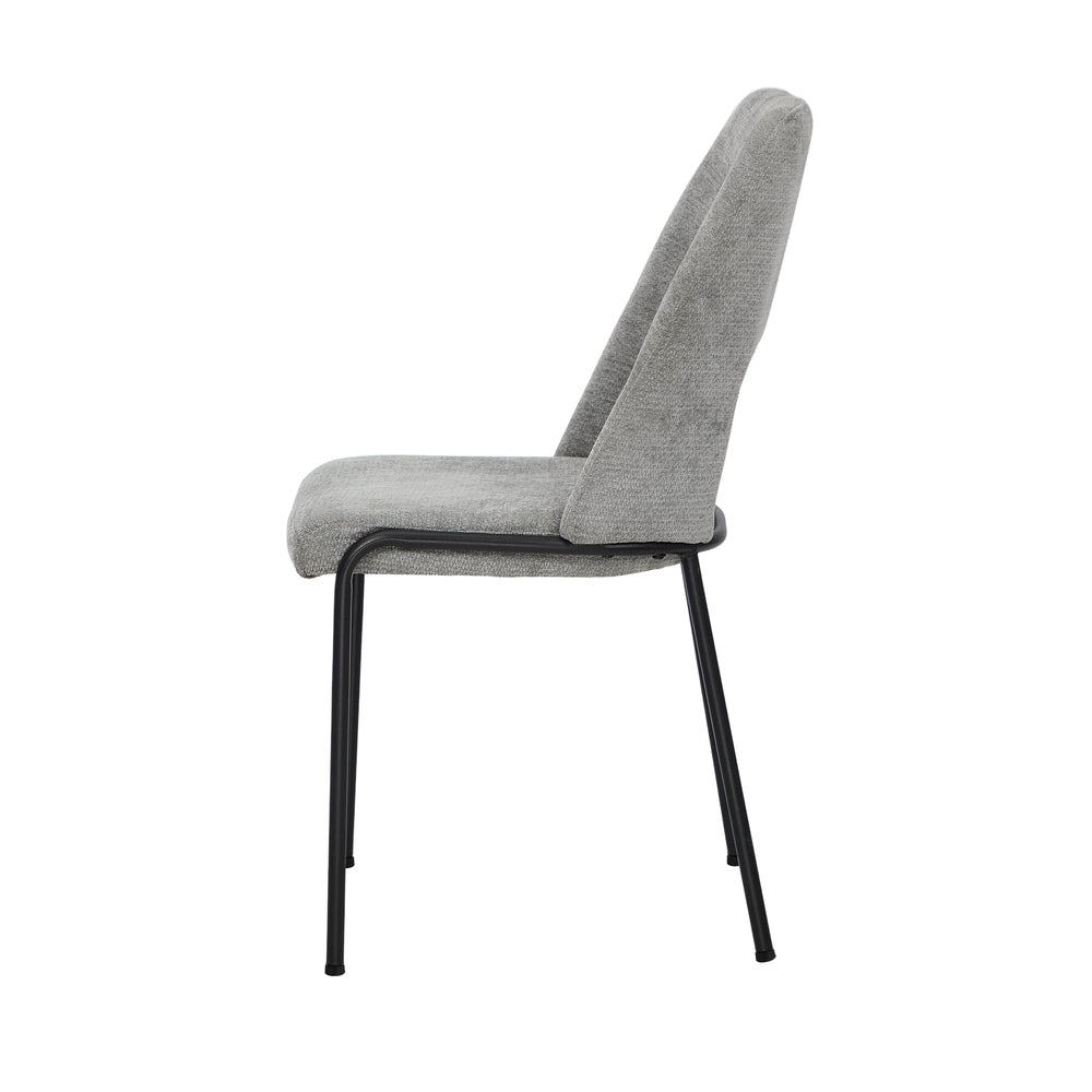 Oikiture 4x Dining Chairs Chenille Fabric Kitchen Side Chair Grey-Dining Chair-PEROZ Accessories