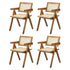 Oikiture 4x Dining Chairs Rattan Chair Wooden Walnut-Dining Chair-PEROZ Accessories