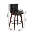 Oikiture 4x Wooden Bar Stools Swivel Chairs PU Leather-Bar Stool-PEROZ Accessories