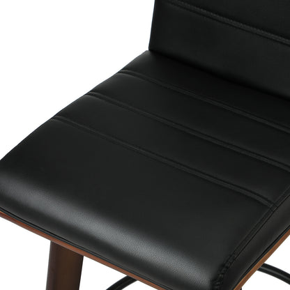 Oikiture 4x Wooden Bar Stools Swivel Chairs PU Leather-Bar Stool-PEROZ Accessories