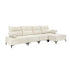 Oikiture 5 Seater Modular Sofa Chenille Couch Armrest Ottoman Set-Sofa-PEROZ Accessories
