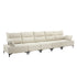 Oikiture 5 Seater Sofa Couch Chenille Adjustable Armrest Chair Beige-Sofa-PEROZ Accessories