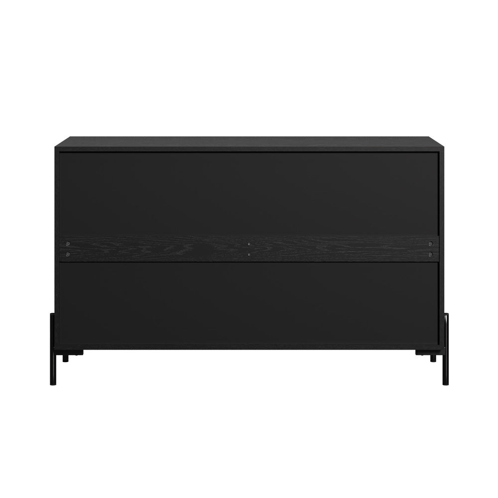 Oikiture 6 Chest of Drawers Cabinet Dresser Table Lowboy Walnut-Chest of Drawers-PEROZ Accessories