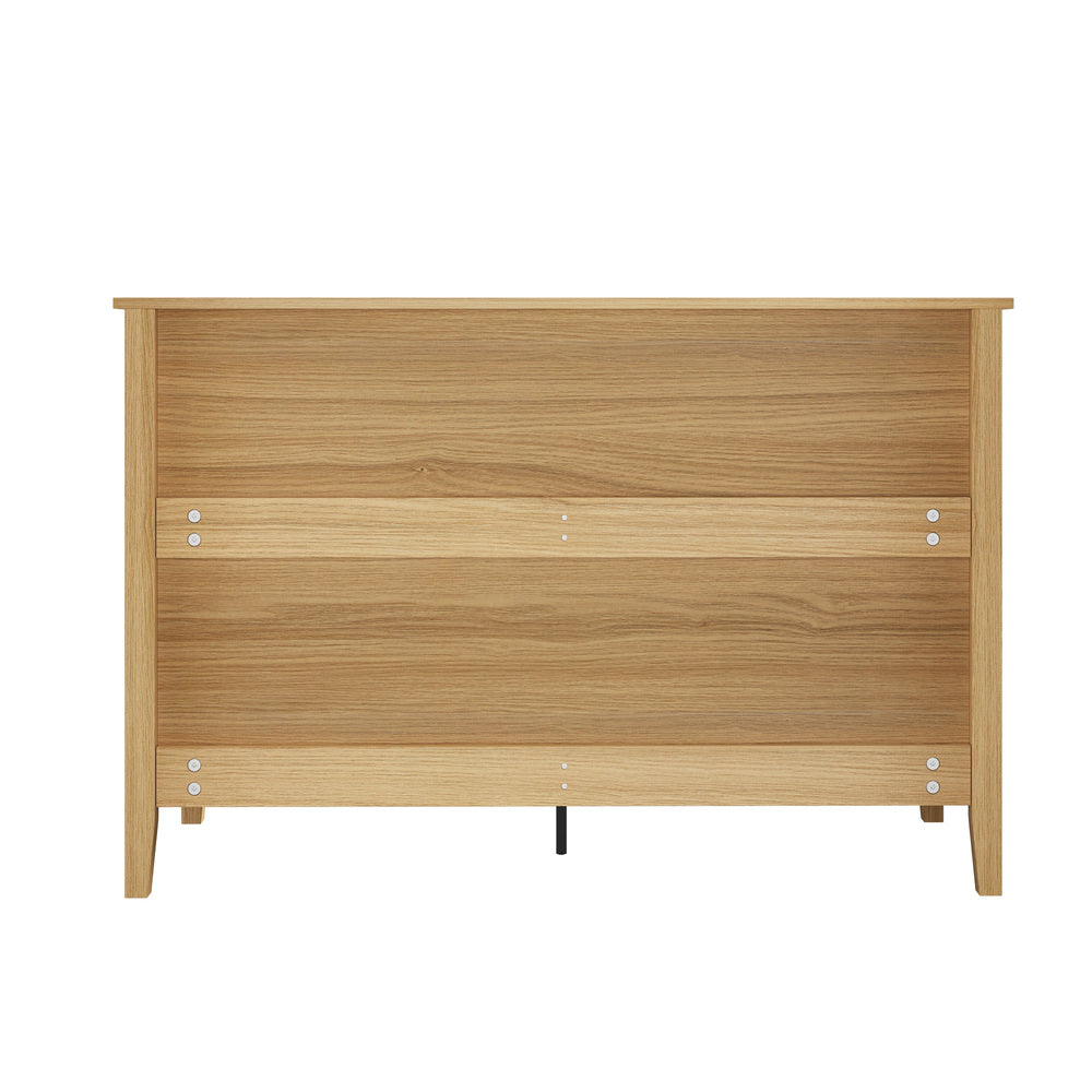 Oikiture 6 Chest of Drawers Dresser Tallboy Natural-Chest of Drawers-PEROZ Accessories