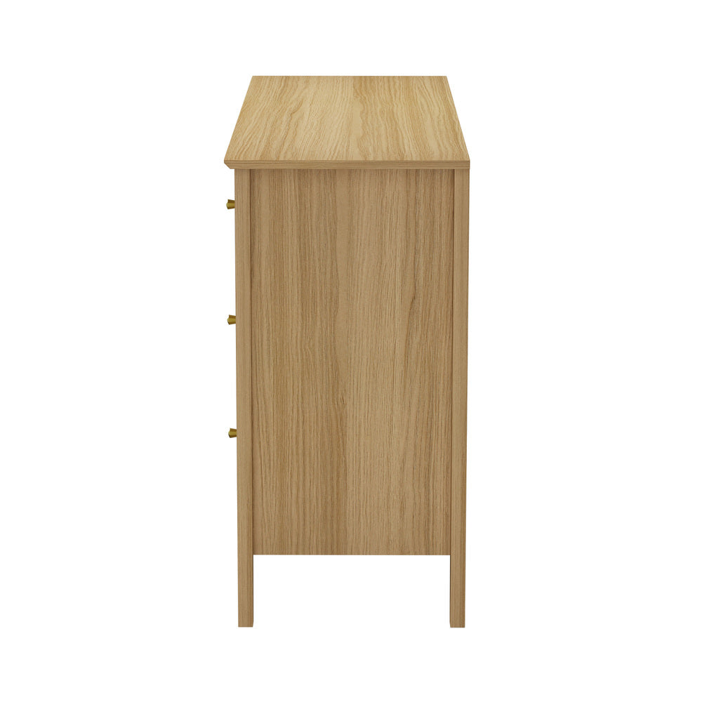 Oikiture 6 Chest of Drawers Dresser Tallboy Natural-Chest of Drawers-PEROZ Accessories