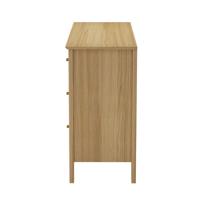 Oikiture 6 Chest of Drawers Dresser Tallboy Natural-Chest of Drawers-PEROZ Accessories