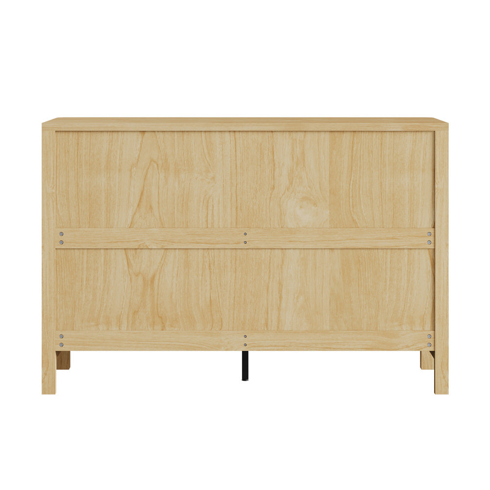 Oikiture 6 Chest of Drawers Dresser Tallboy Storage Cabinet Natural-Chest of Drawerss-PEROZ Accessories