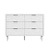 Oikiture 6 Chest of Drawers Dressers Lowboy Stripe White-Chest of Drawers-PEROZ Accessories