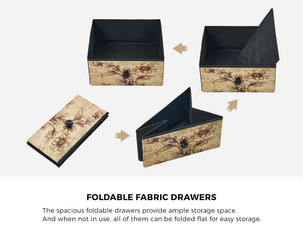 Oikiture 6 Chest of Drawers Fabric Tallboy Retro Vintage-Chest of Drawers-PEROZ Accessories