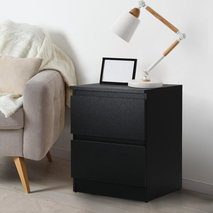 Oikiture 6 Chest of Drawers and Bedside Table Cabinet Bedroom Set Black-Chest of Drawerss-PEROZ Accessories