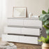 Oikiture 6 Chest of Drawers and Bedside Table Cabinet Bedroom Set White-Chest of Drawers-PEROZ Accessories