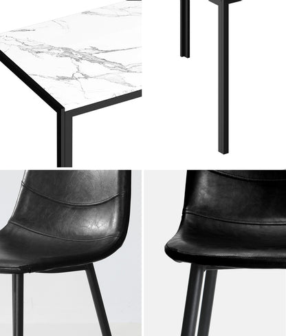 Oikiture 6-Seater Dining Set 1.4m Rectangular Table and Chairs-Dining Set-PEROZ Accessories