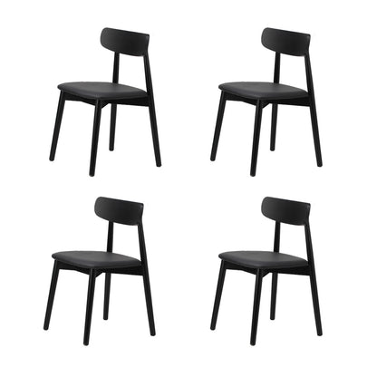 Oikiture 6-Seater Dining Table and Chairs Set Wooden Black-Dining Set-PEROZ Accessories