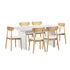 Oikiture 6-Seater Dining Table and Chairs Set Wooden White-Dining Set-PEROZ Accessories
