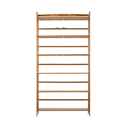 Oikiture 6-tier Bamboo Bookshelf Bookcase Adjustable Display Shelf-Bookshelf-PEROZ Accessories