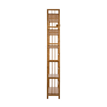 Oikiture 6-tier Bamboo Bookshelf Bookcase Adjustable Display Shelf-Bookshelf-PEROZ Accessories