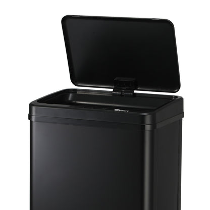 Oikiture 60L Motion Sensor Bin Stainless Steel Black-Sensor Bin-PEROZ Accessories