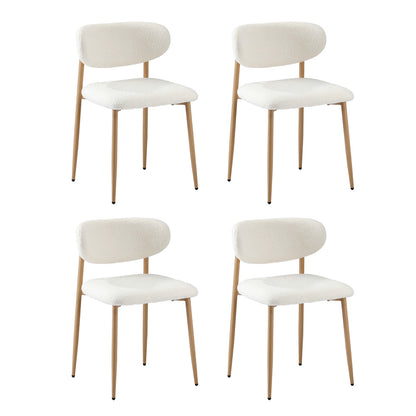 Oikiture 60cm Round Dining Table with 2x Dining Chairs Boucle White-Dining Set-PEROZ Accessories